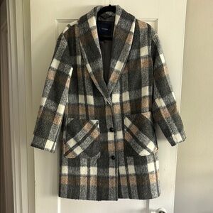 Lucky Brand Gray and White Teddy Jacket Cozy Winter Essential